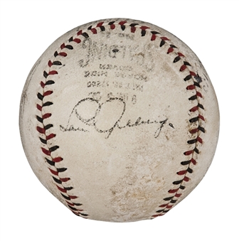 1932 Babe Ruth and Lou Gehrig Dual Signed Official N.L. (John Heydler) Baseball (JSA)